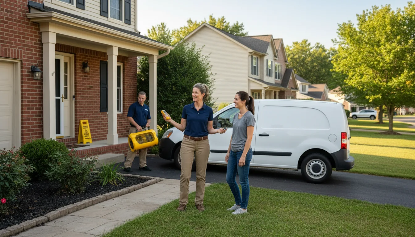 Residential water damage restoration in Berclair, TX